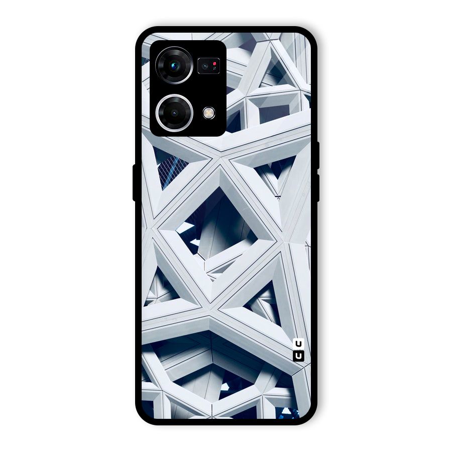 Abstract White Lines Glass Back Case for Oppo F21 Pro 4G