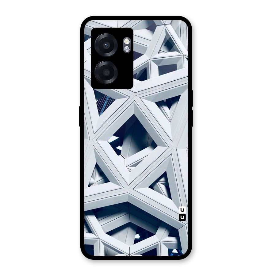 Abstract White Lines Glass Back Case for Oppo K10 (5G)
