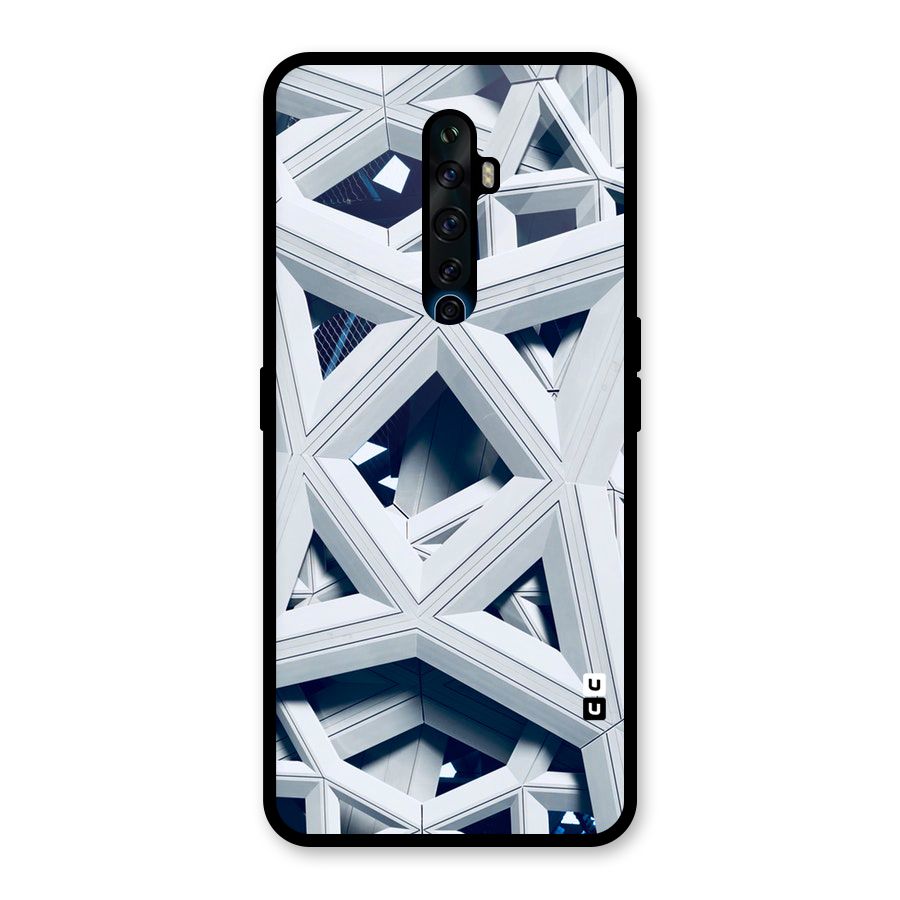 Abstract White Lines Glass Back Case for Oppo Reno2 F