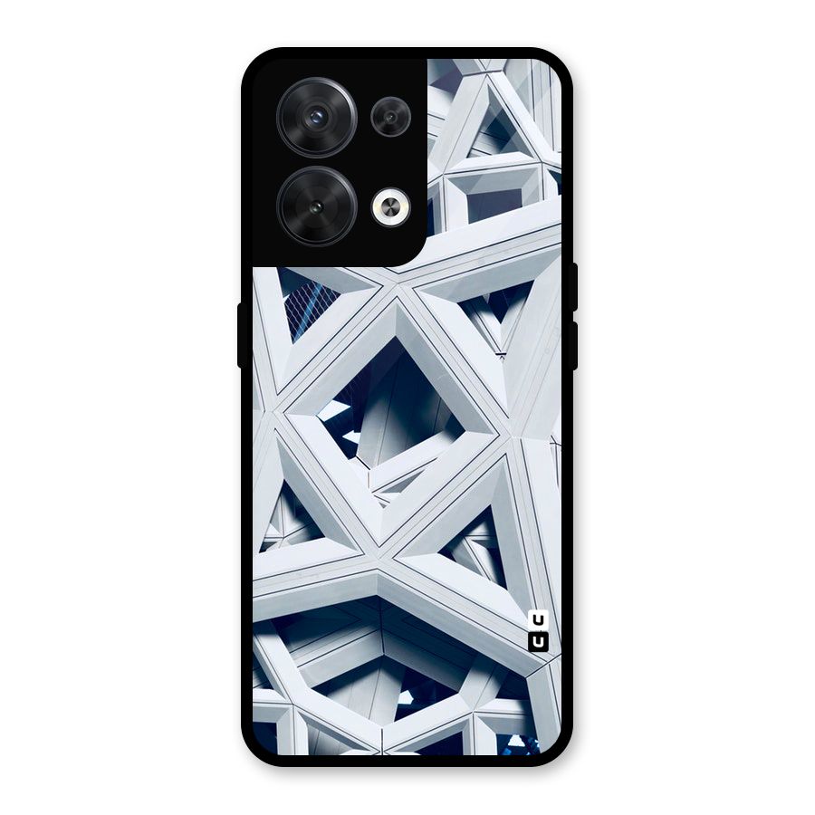 Abstract White Lines Glass Back Case for Oppo Reno8 5G