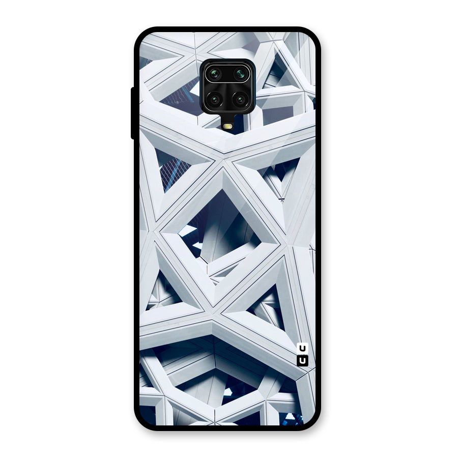 Abstract White Lines Glass Back Case for Poco M2 Pro