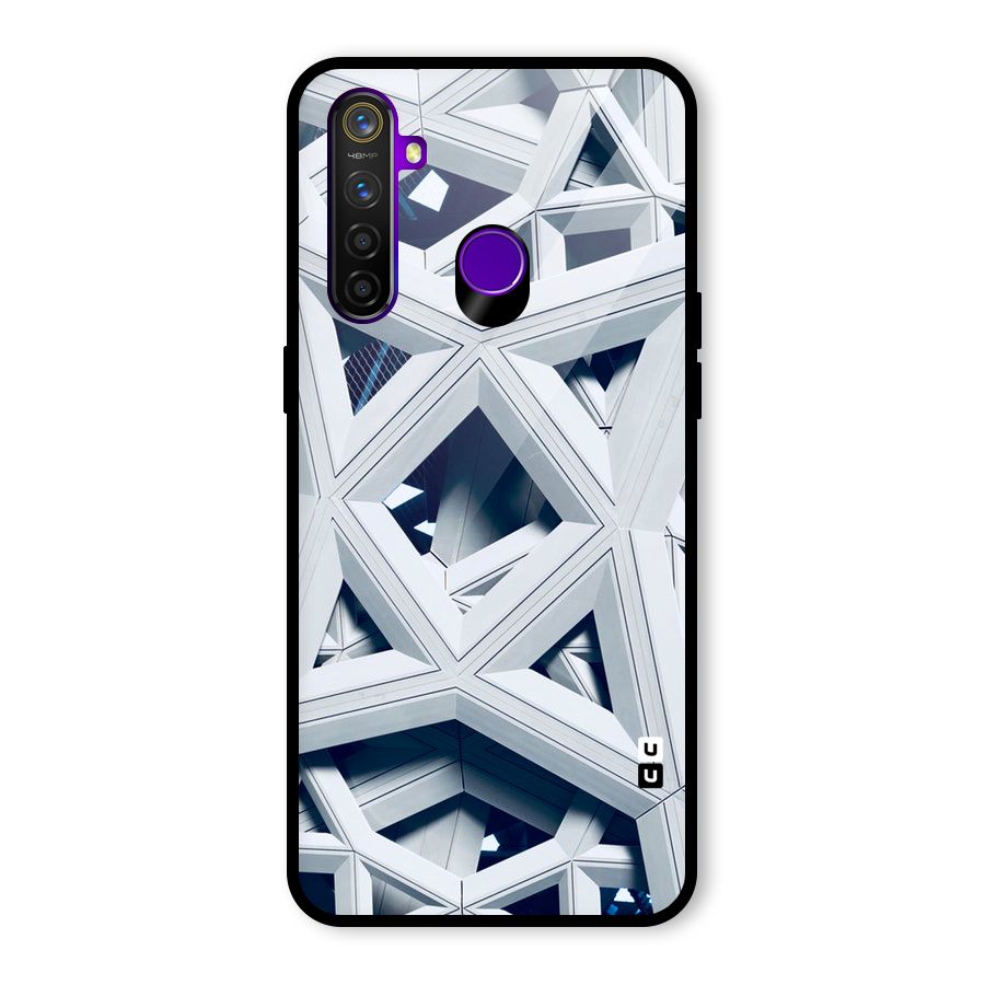 Abstract White Lines Glass Back Case for Realme 5 Pro