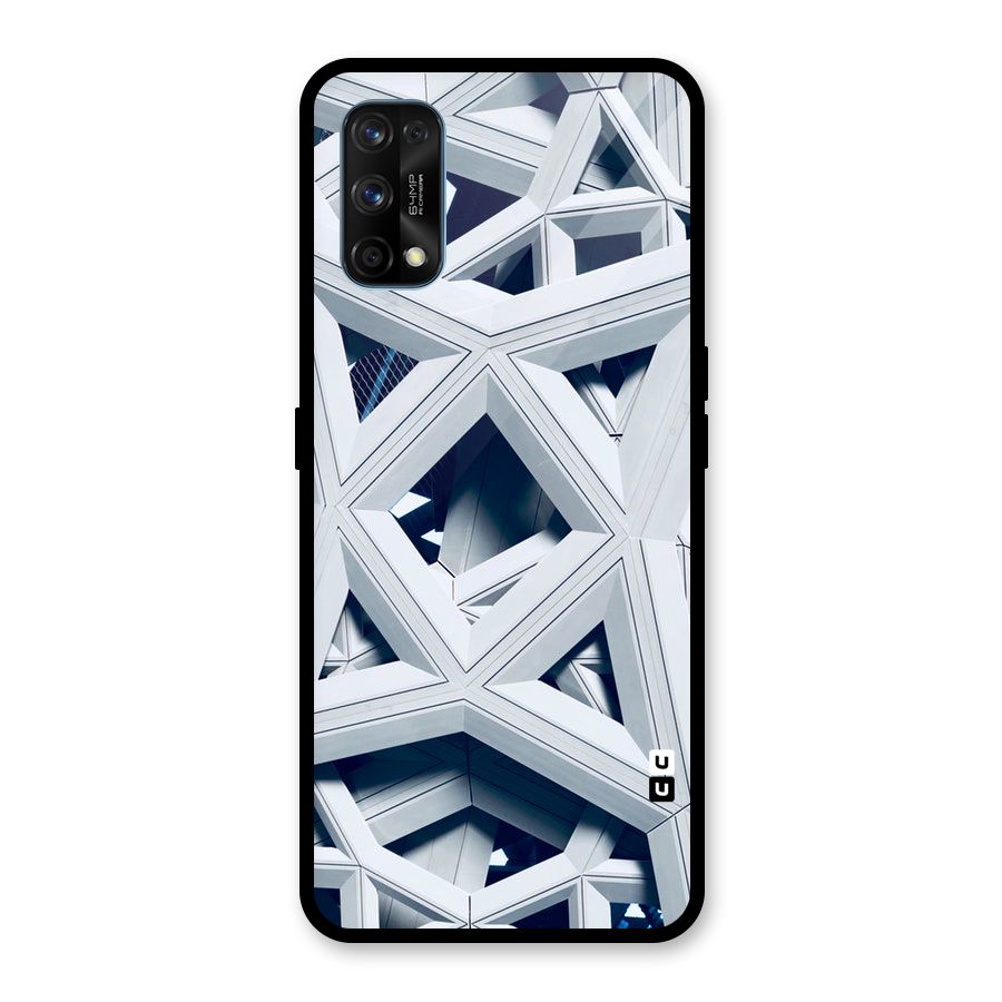 Abstract White Lines Glass Back Case for Realme 7 Pro