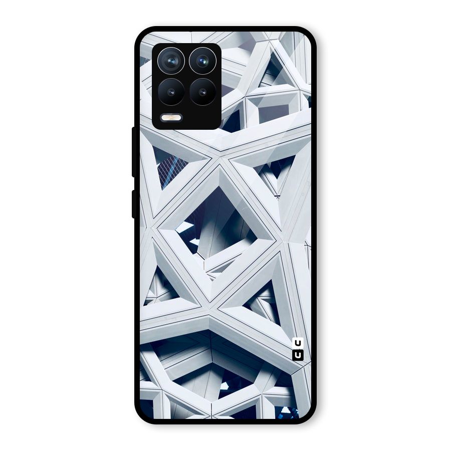 Abstract White Lines Glass Back Case for Realme 8 Pro