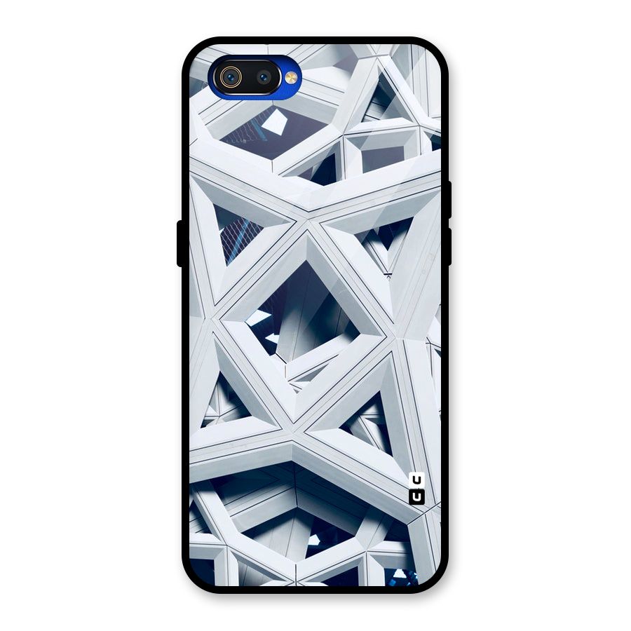 Abstract White Lines Glass Back Case for Realme C2
