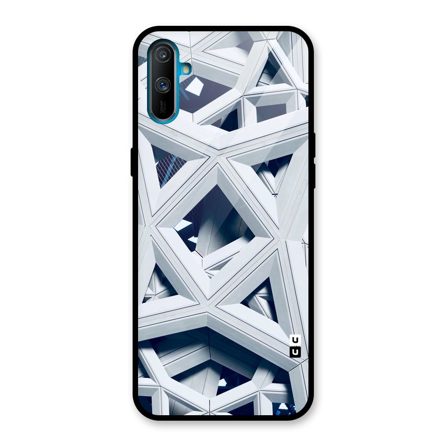 Abstract White Lines Glass Back Case for Realme C3