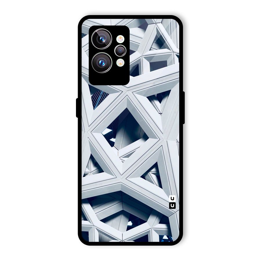 Abstract White Lines Glass Back Case for Realme GT2 Pro