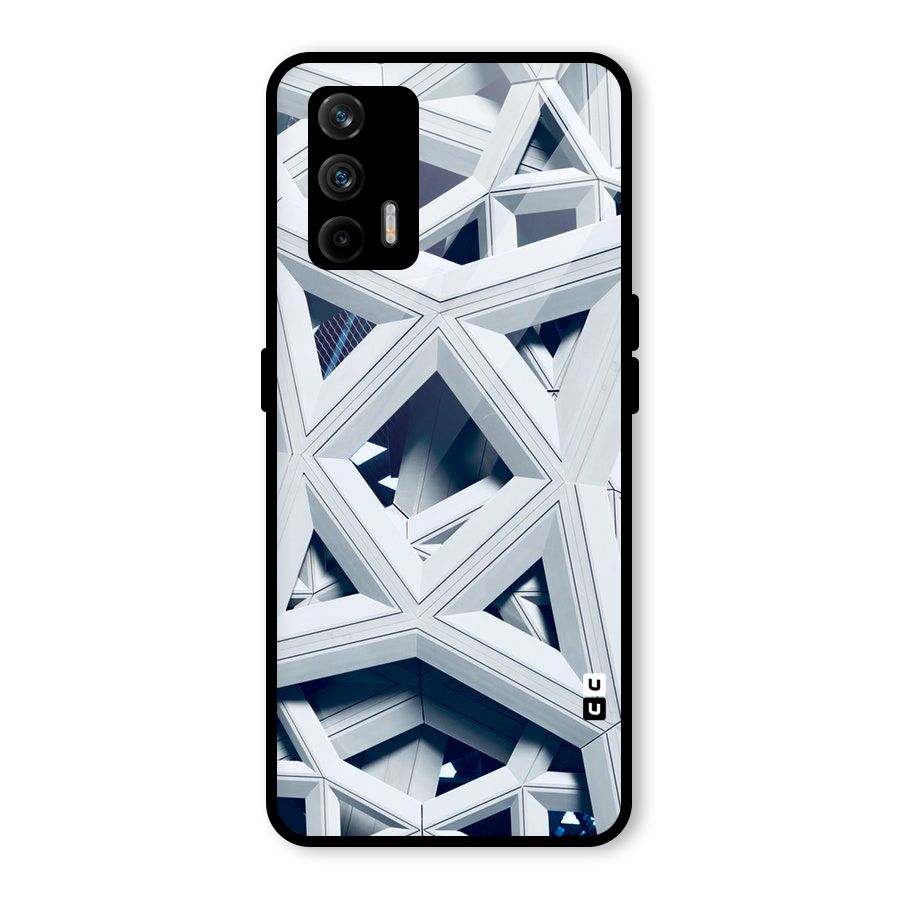 Abstract White Lines Glass Back Case for Realme GT 5G