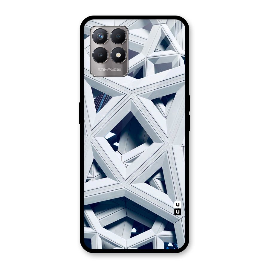 Abstract White Lines Glass Back Case for Realme Narzo 50