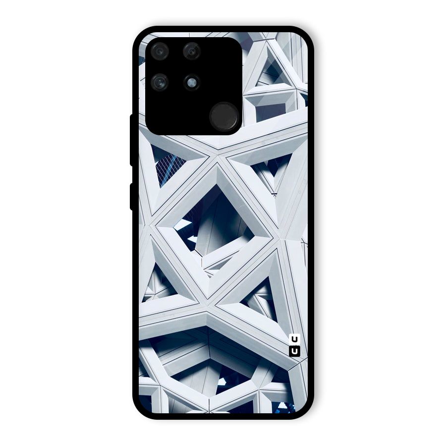 Abstract White Lines Glass Back Case for Realme Narzo 50A