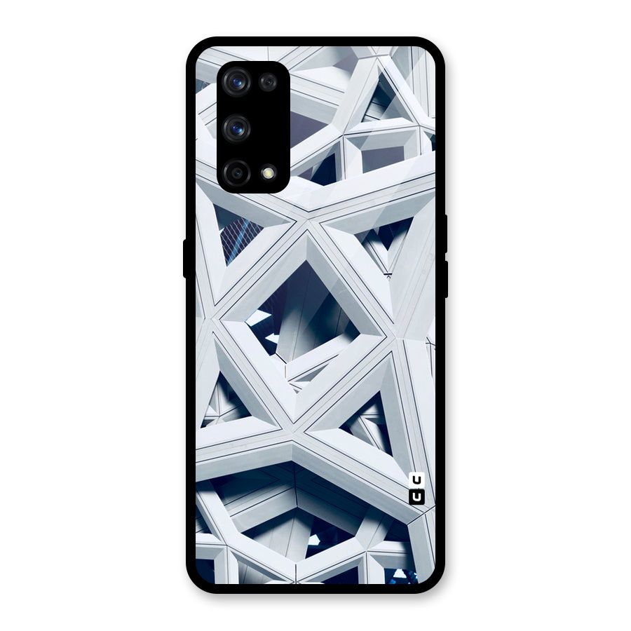 Abstract White Lines Glass Back Case for Realme X7 Pro