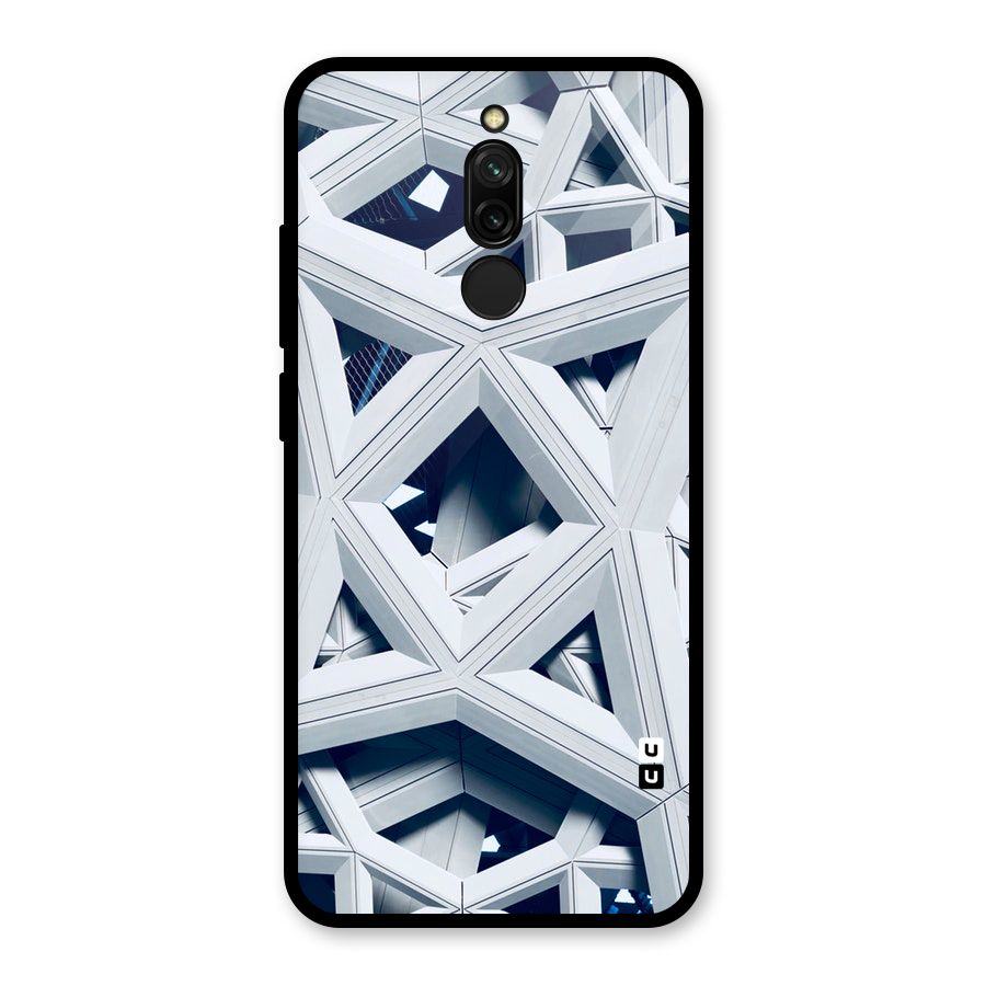 Abstract White Lines Glass Back Case for Redmi 8
