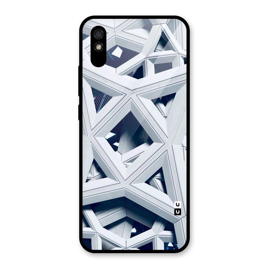 Abstract White Lines Glass Back Case for Redmi 9i