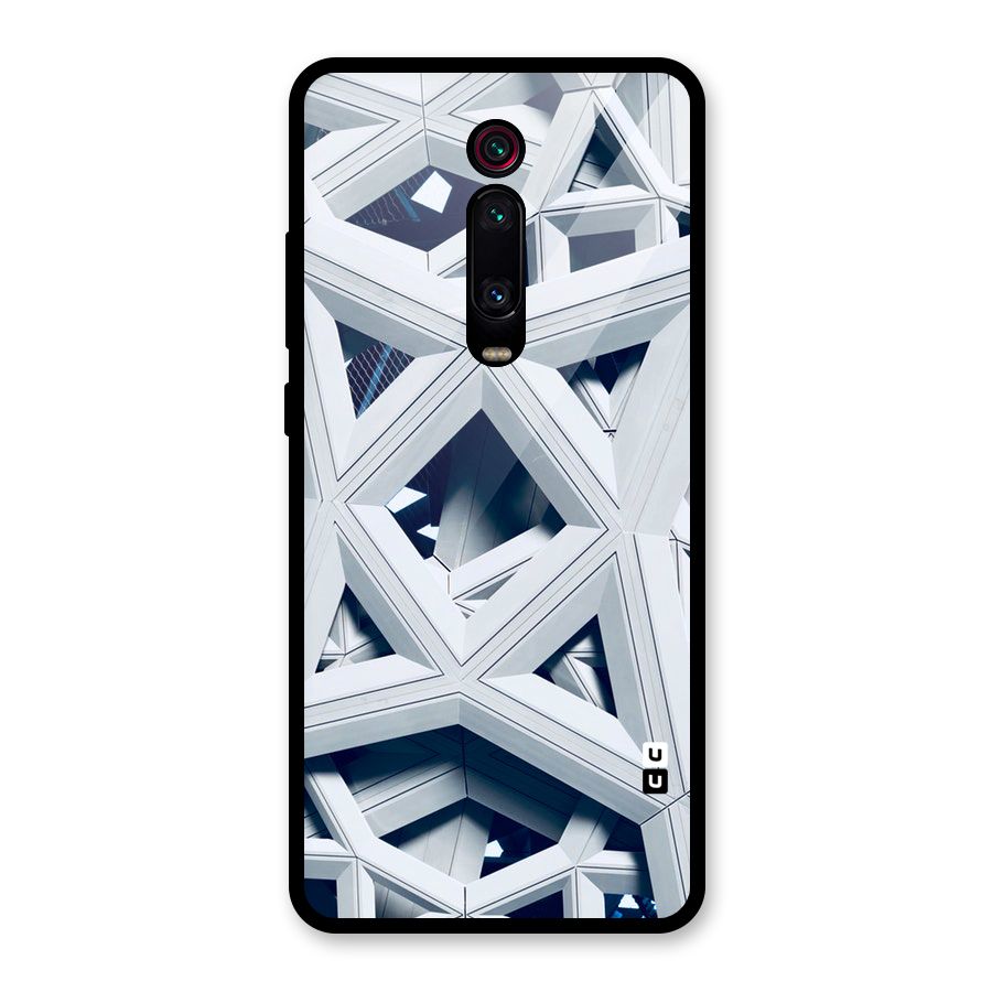 Abstract White Lines Glass Back Case for Redmi K20 Pro