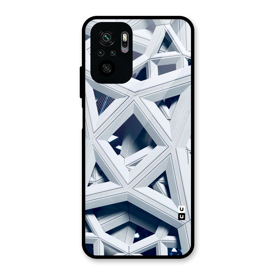 Abstract White Lines Glass Back Case for Redmi Note 10S