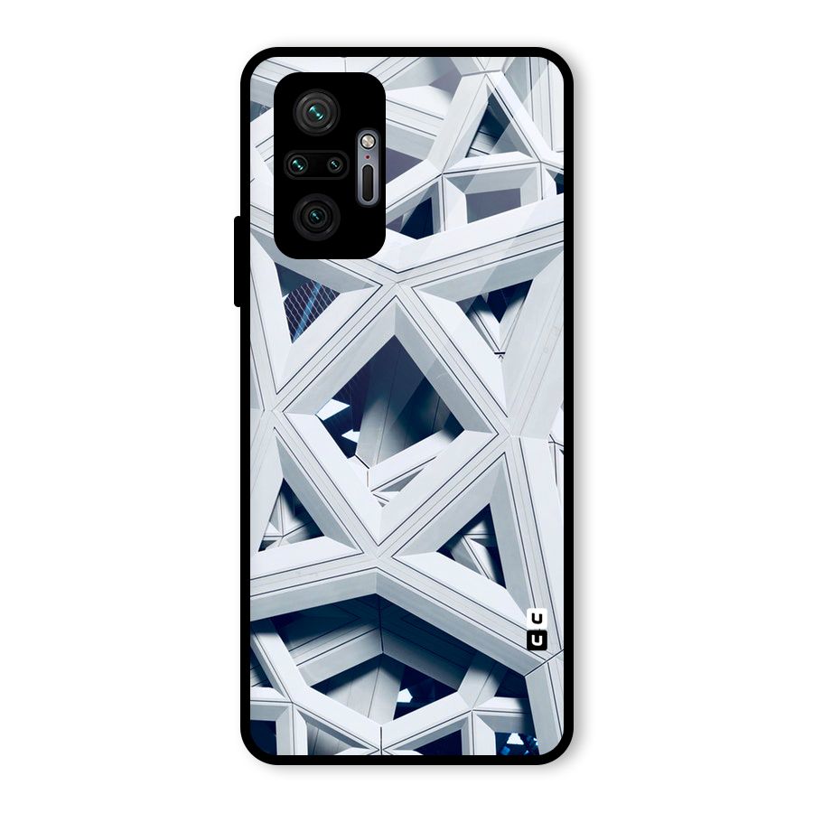 Abstract White Lines Glass Back Case for Redmi Note 10 Pro