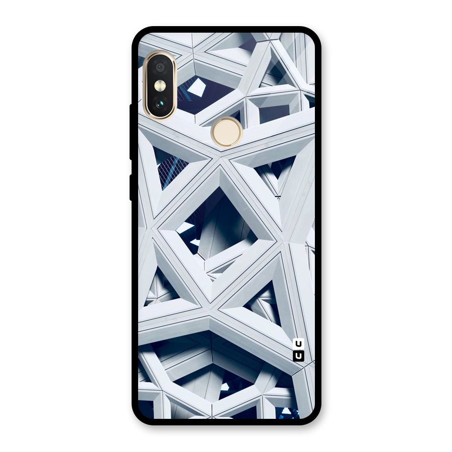 Abstract White Lines Glass Back Case for Redmi Note 5 Pro
