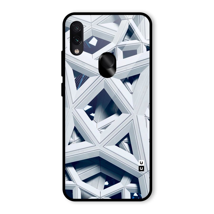 Abstract White Lines Glass Back Case for Redmi Note 7 Pro