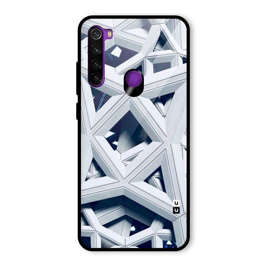 Abstract White Lines Glass Back Case for Redmi Note 8