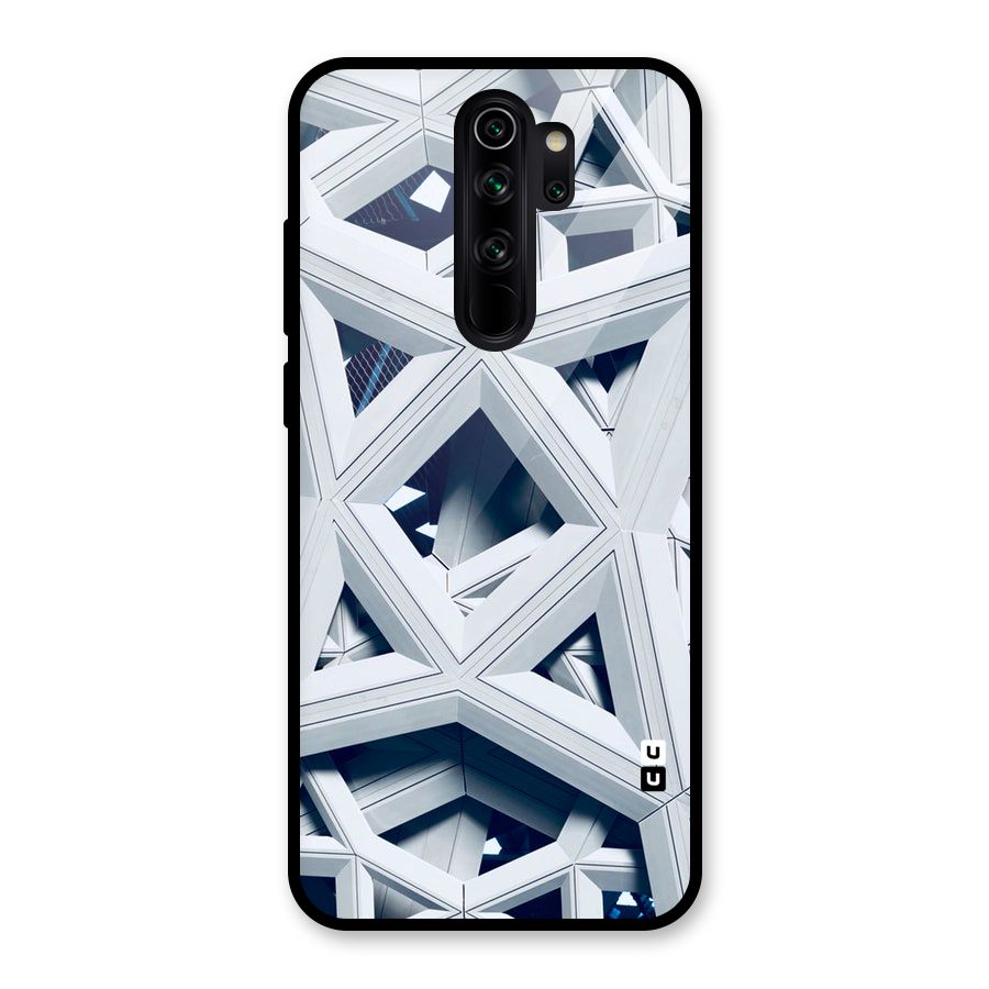 Abstract White Lines Glass Back Case for Redmi Note 8 Pro