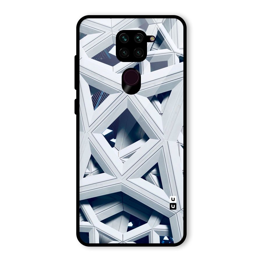 Abstract White Lines Glass Back Case for Redmi Note 9