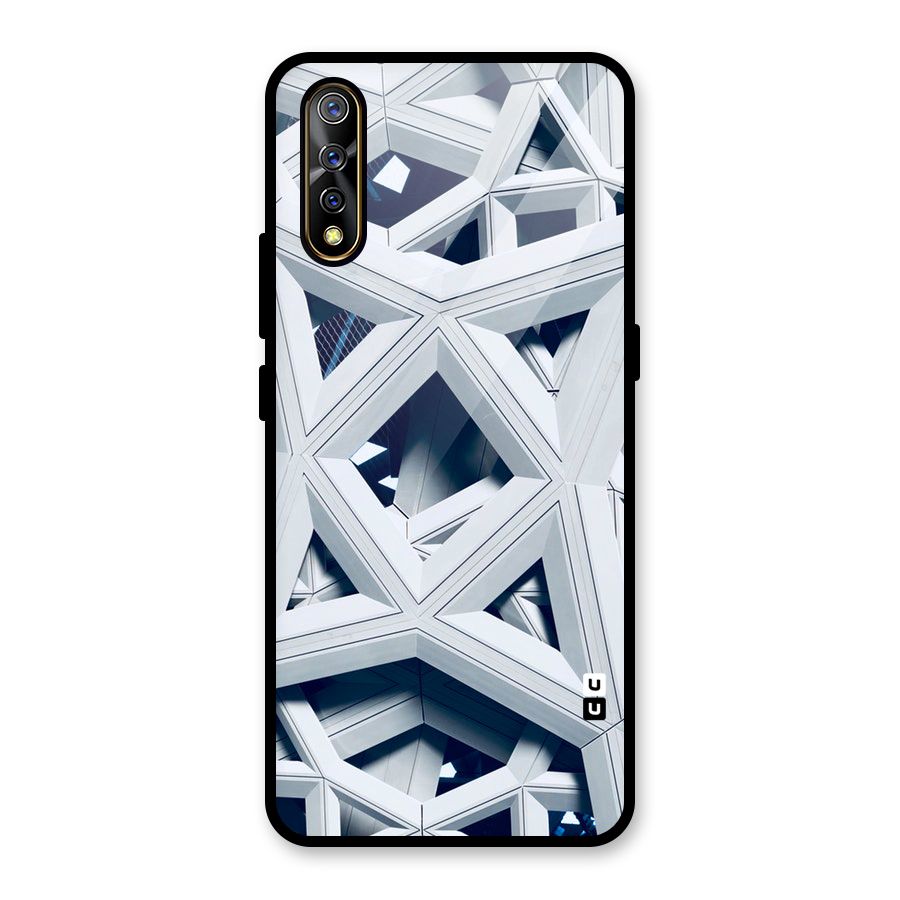 Abstract White Lines Glass Back Case for Vivo S1