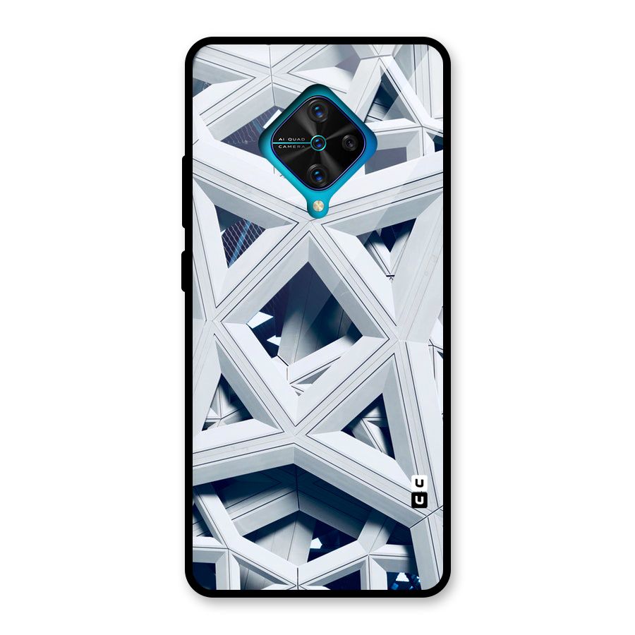 Abstract White Lines Glass Back Case for Vivo S1 Pro