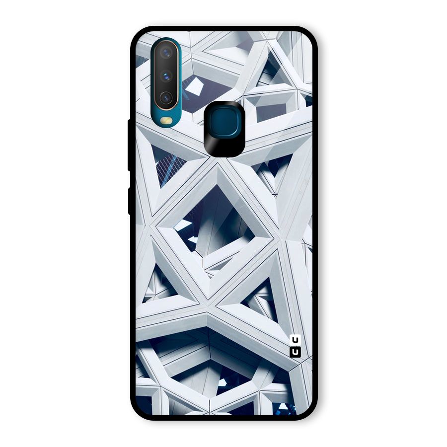 Abstract White Lines Glass Back Case for Vivo U10