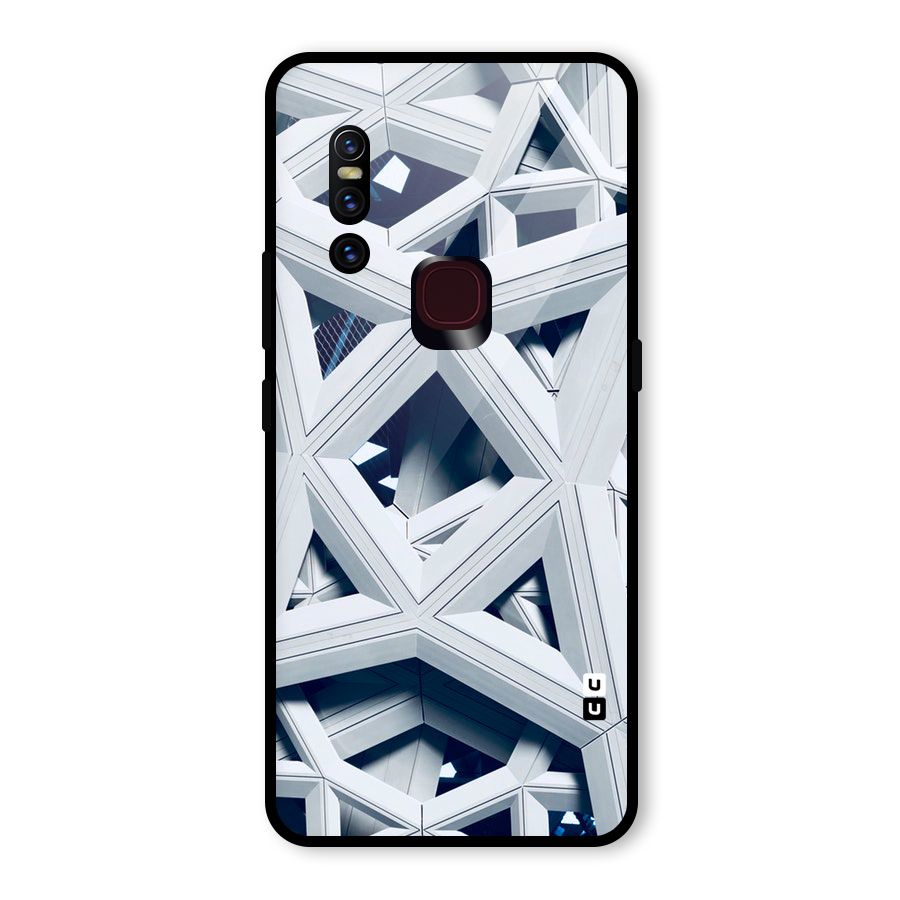Abstract White Lines Glass Back Case for Vivo V15