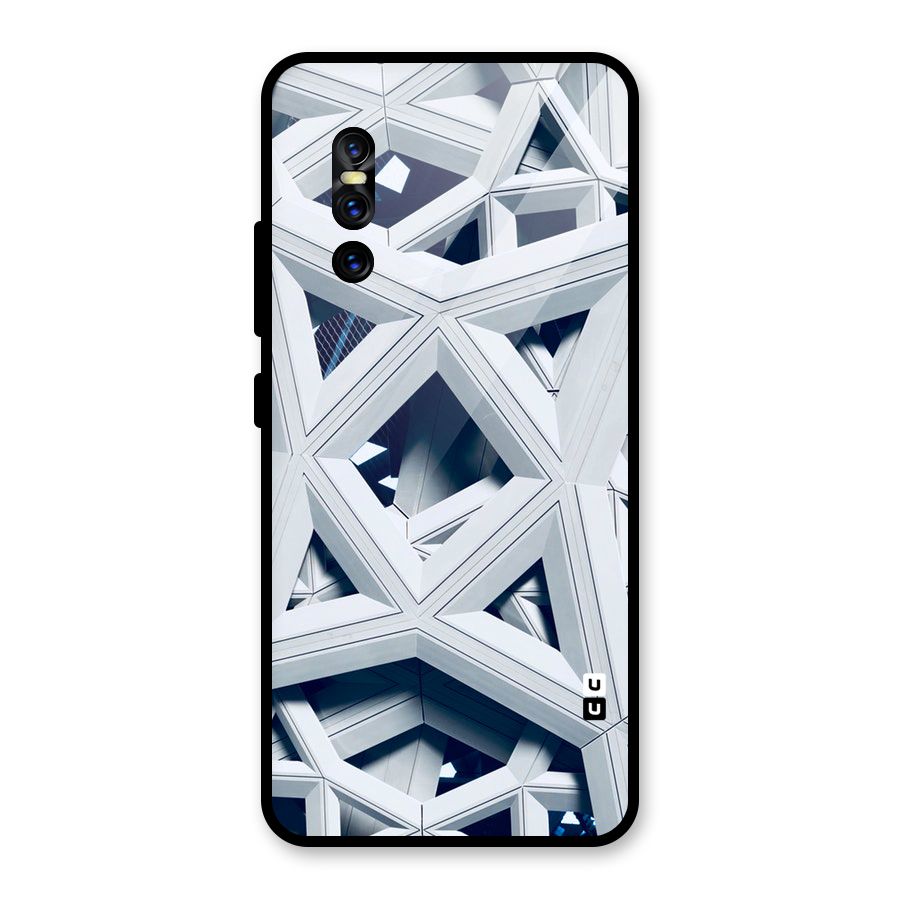 Abstract White Lines Glass Back Case for Vivo V15 Pro