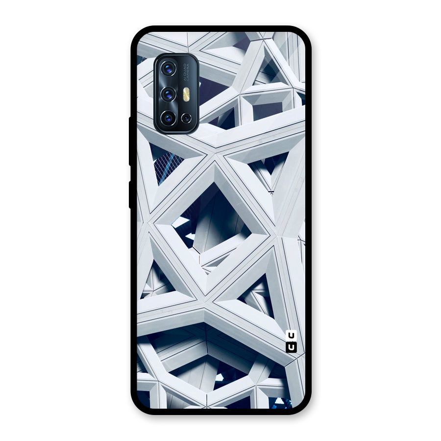 Abstract White Lines Glass Back Case for Vivo V17
