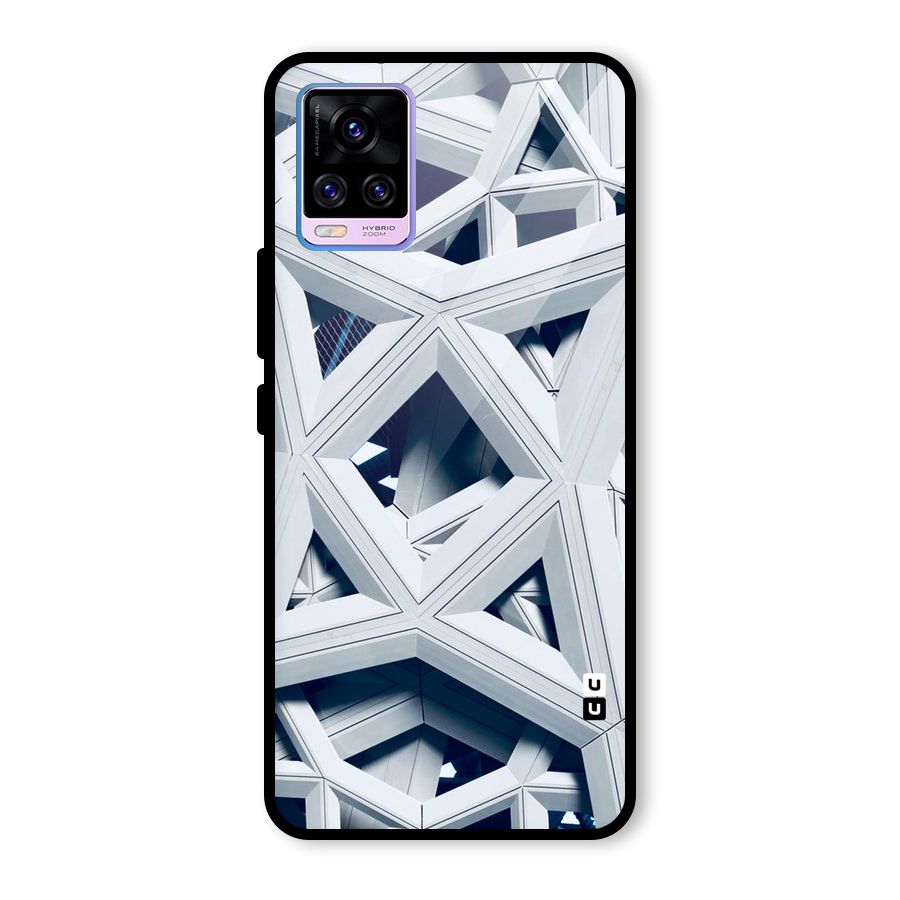 Abstract White Lines Glass Back Case for Vivo V20 Pro