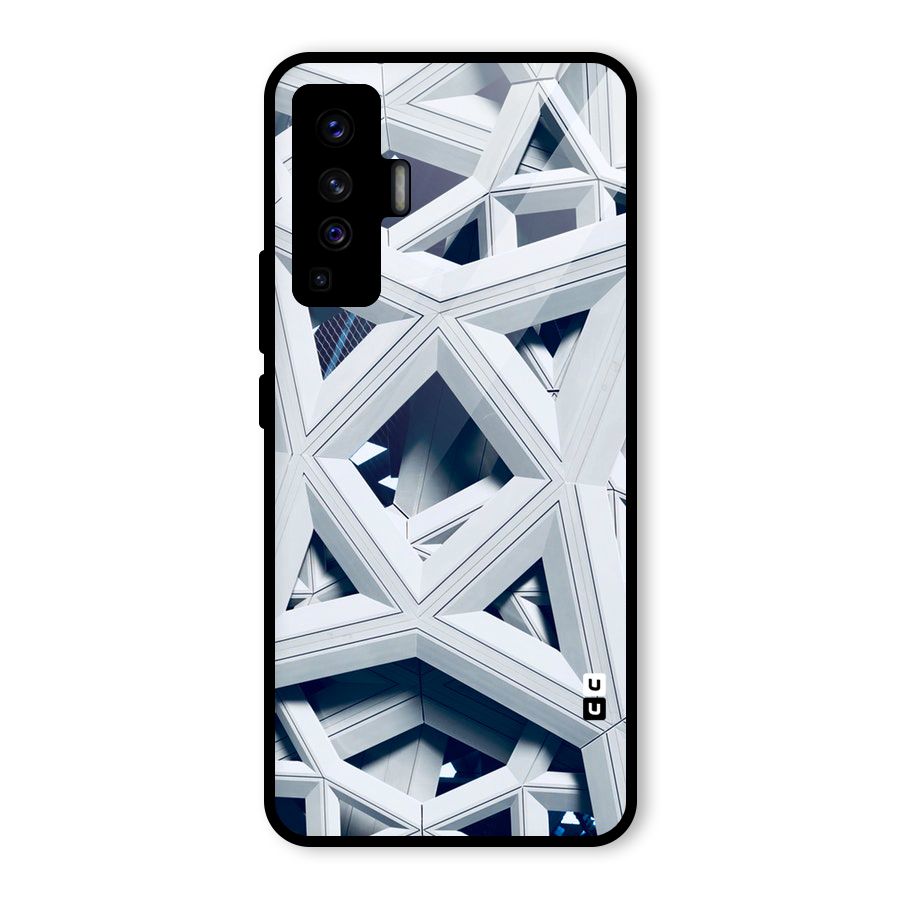 Abstract White Lines Glass Back Case for Vivo X50