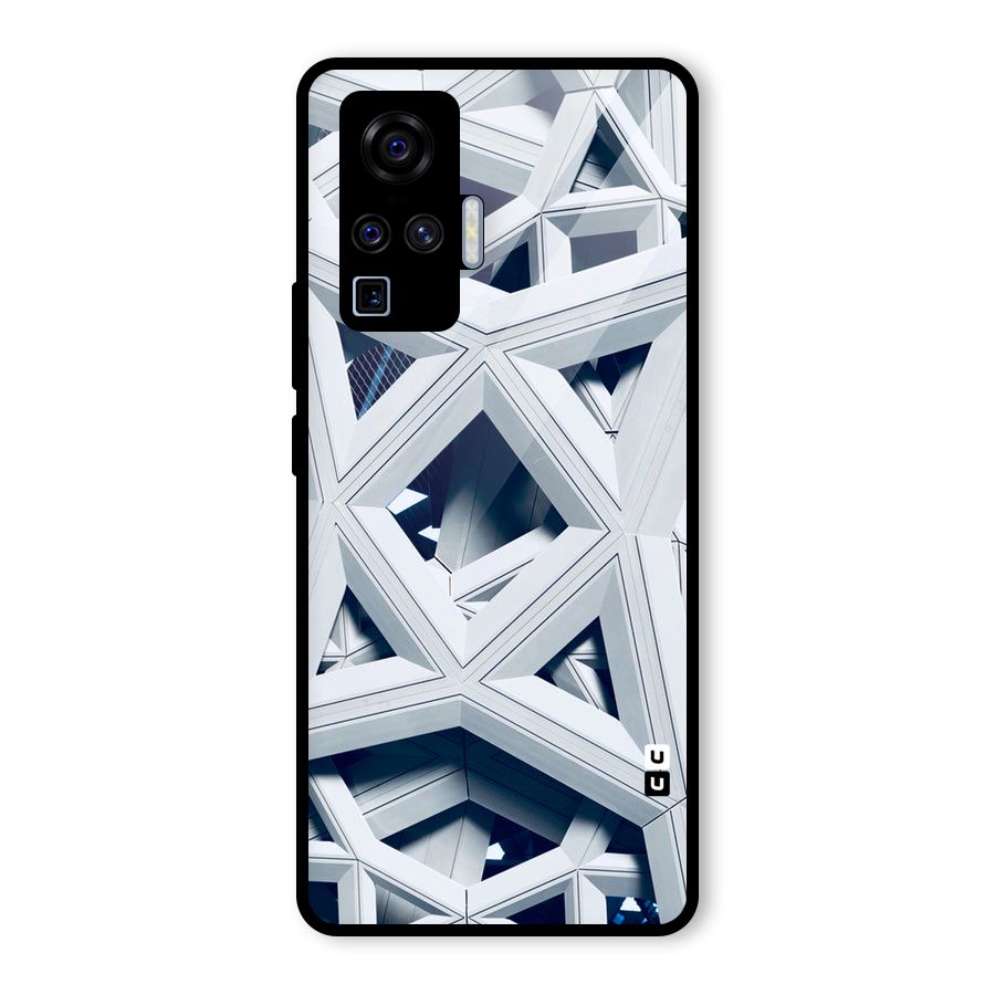Abstract White Lines Glass Back Case for Vivo X50 Pro