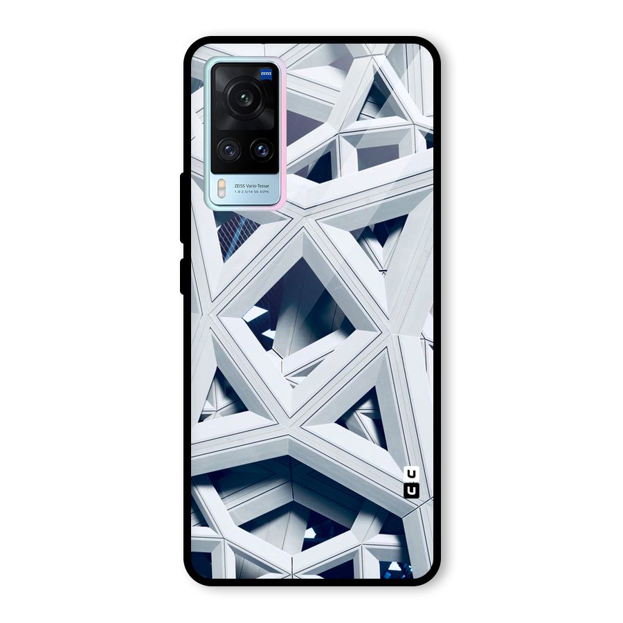 Abstract White Lines Glass Back Case for Vivo X60