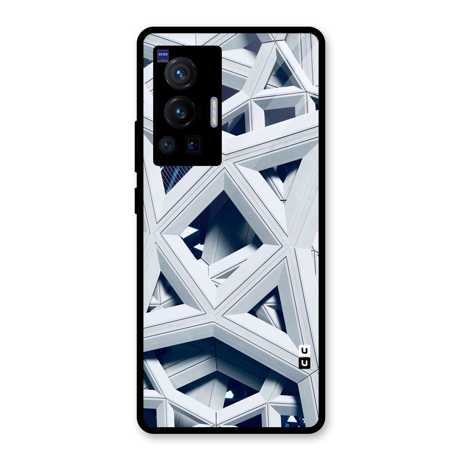 Abstract White Lines Glass Back Case for Vivo X70 Pro
