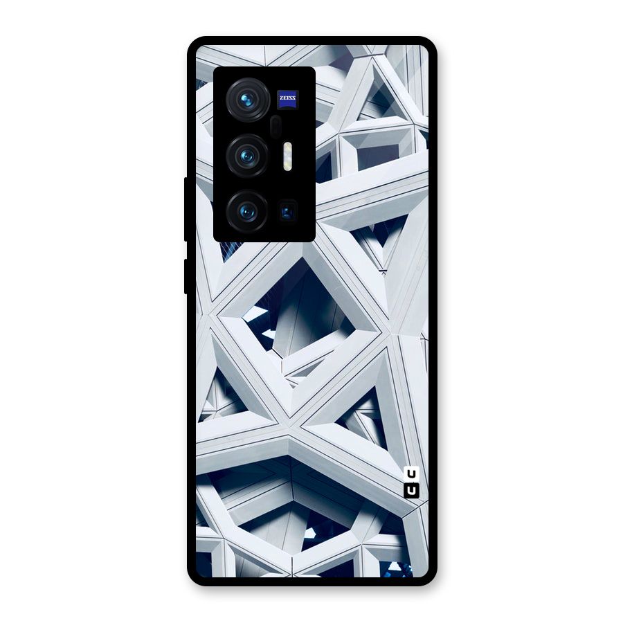 Abstract White Lines Glass Back Case for Vivo X70 Pro Plus