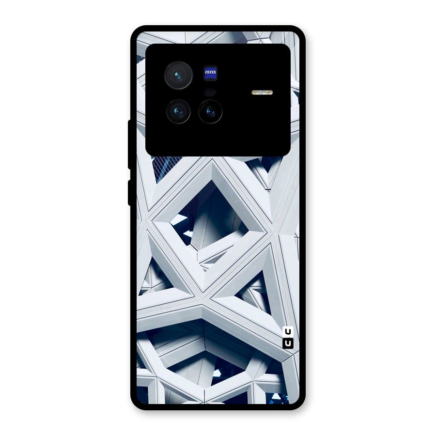 Abstract White Lines Glass Back Case for Vivo X80