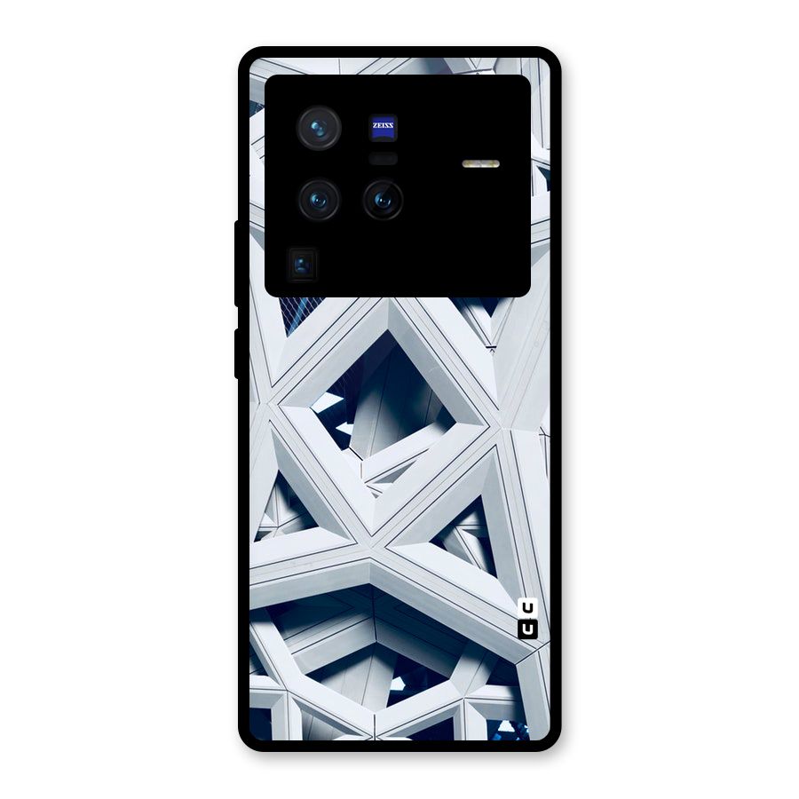 Abstract White Lines Glass Back Case for Vivo X80 Pro