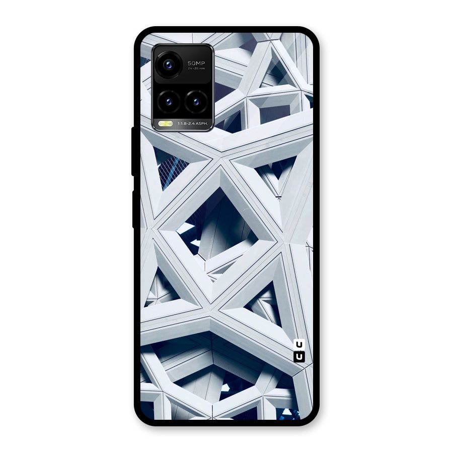 Abstract White Lines Glass Back Case for Vivo Y21T