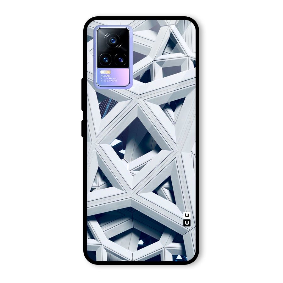 Abstract White Lines Glass Back Case for Vivo Y73