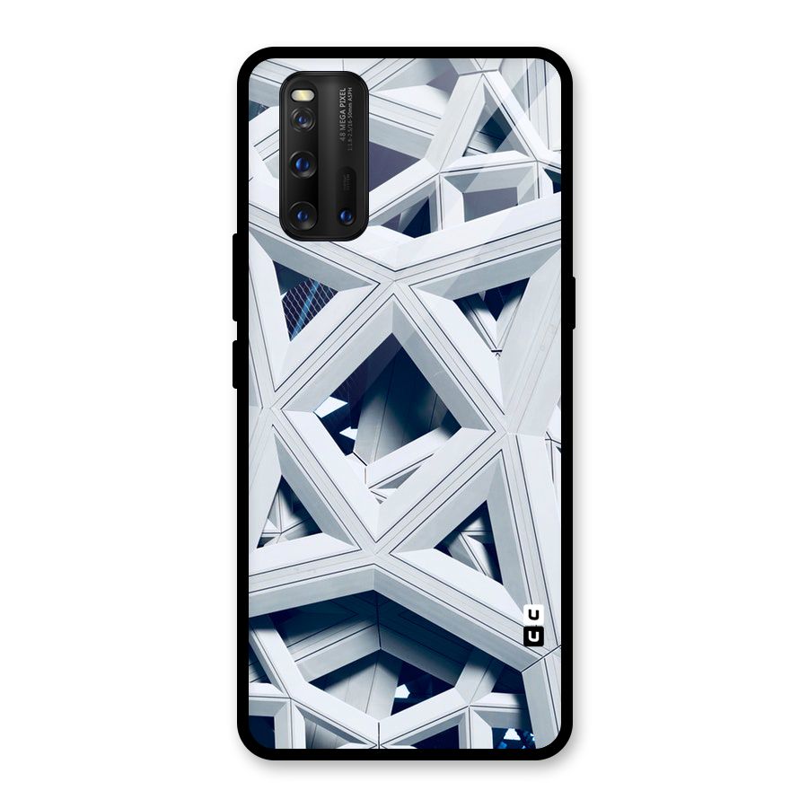 Abstract White Lines Glass Back Case for Vivo iQOO 3