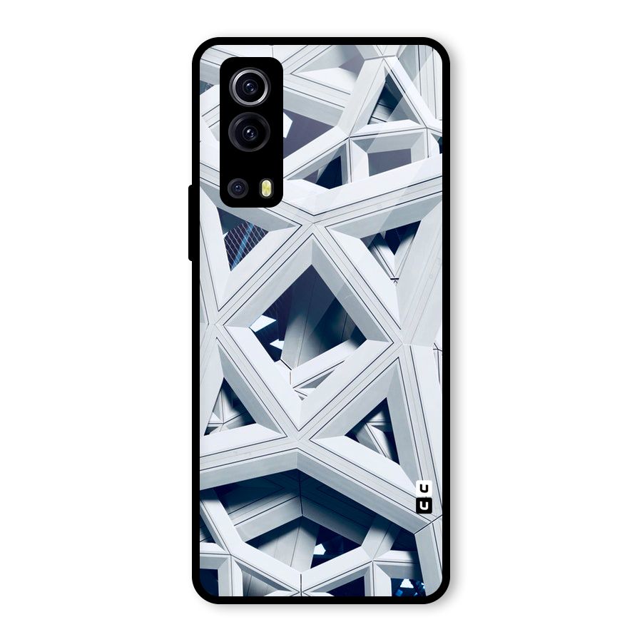 Abstract White Lines Glass Back Case for Vivo iQOO Z3