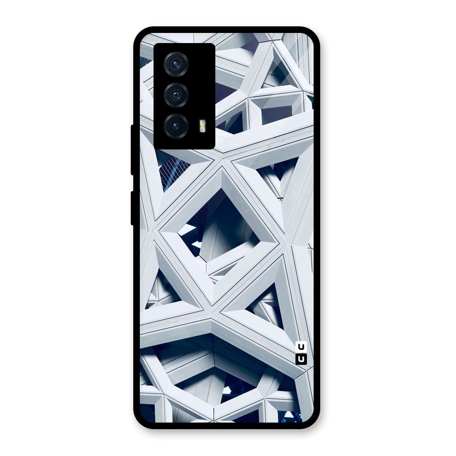 Abstract White Lines Glass Back Case for Vivo iQOO Z5