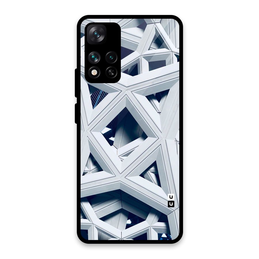 Abstract White Lines Glass Back Case for Xiaomi 11i HyperCharge 5G