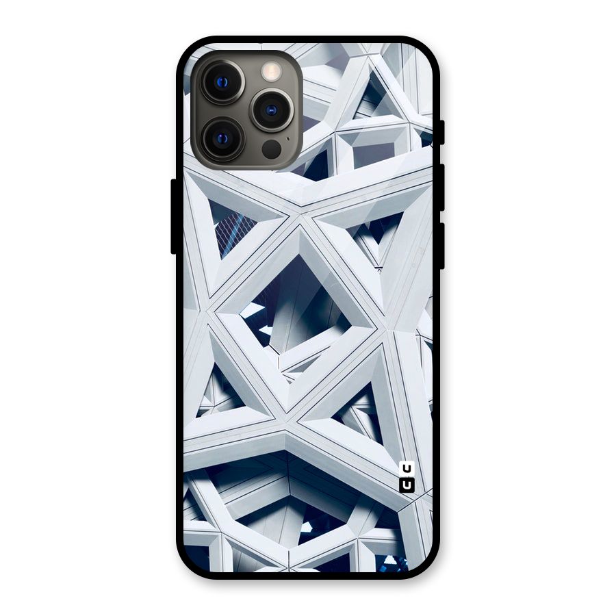 Abstract White Lines Glass Back Case for iPhone 12 Pro Max