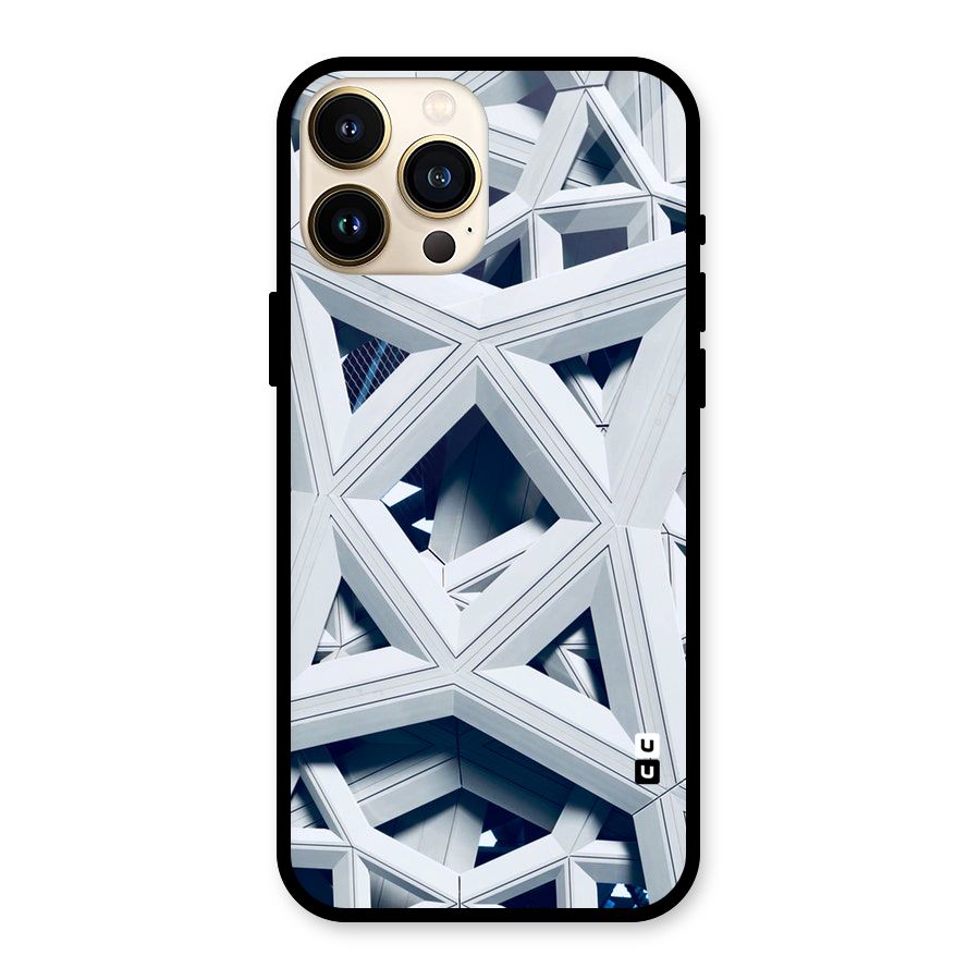Abstract White Lines Glass Back Case for iPhone 13 Pro Max