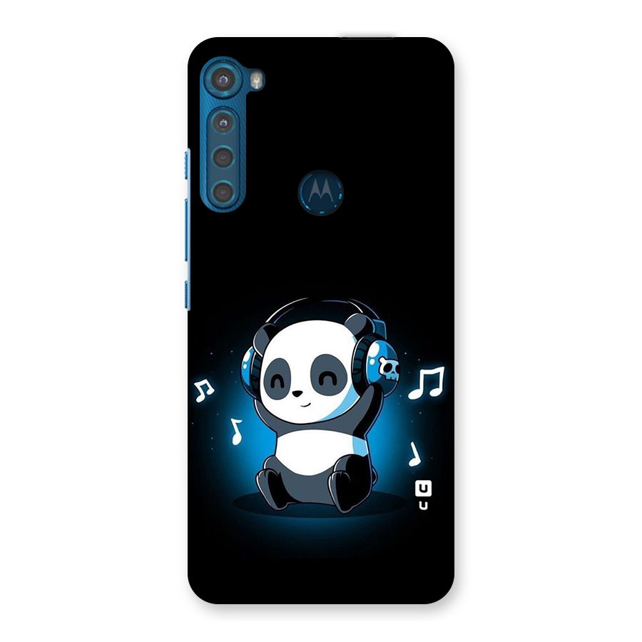 Adorable Panda Enjoying Music Back Case for Motorola One Fusion Plus
