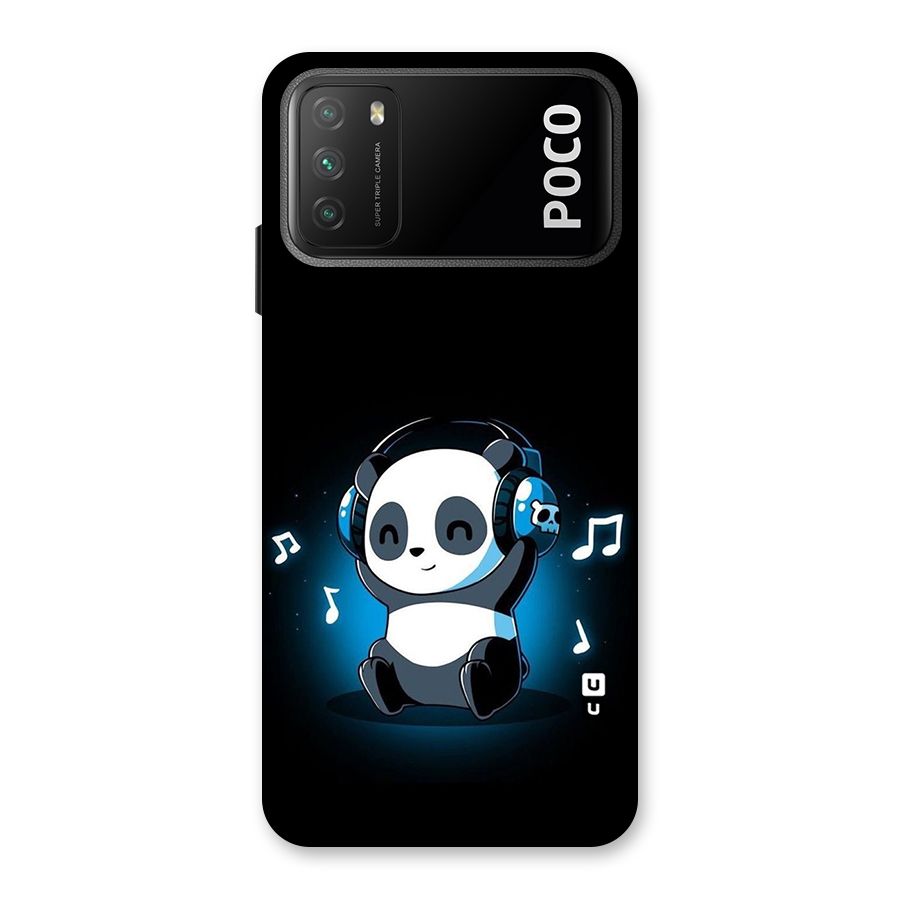 Adorable Panda Enjoying Music Back Case for Poco M3