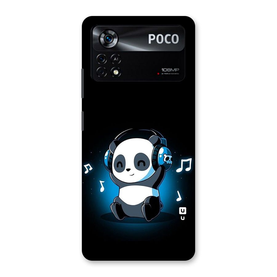 Adorable Panda Enjoying Music Back Case for Poco X4 Pro 5G